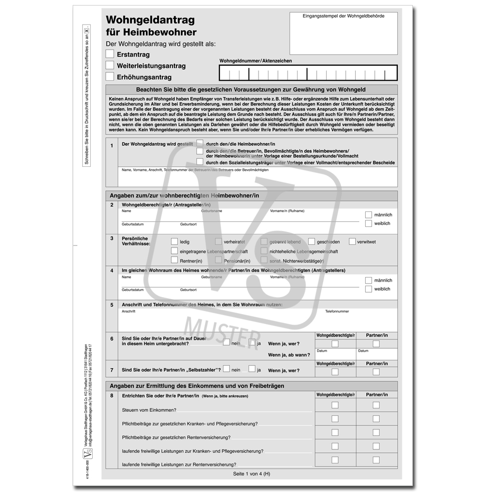 Wohngeldantrag für Bewohner/innen von Heimen