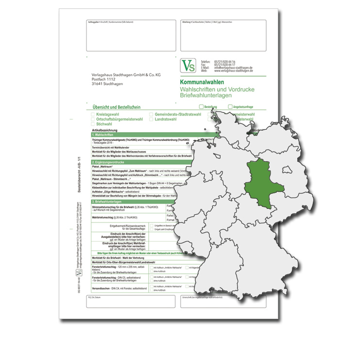 Bestellschein zu den Direktwahlen für Briefwahlunterlagen
