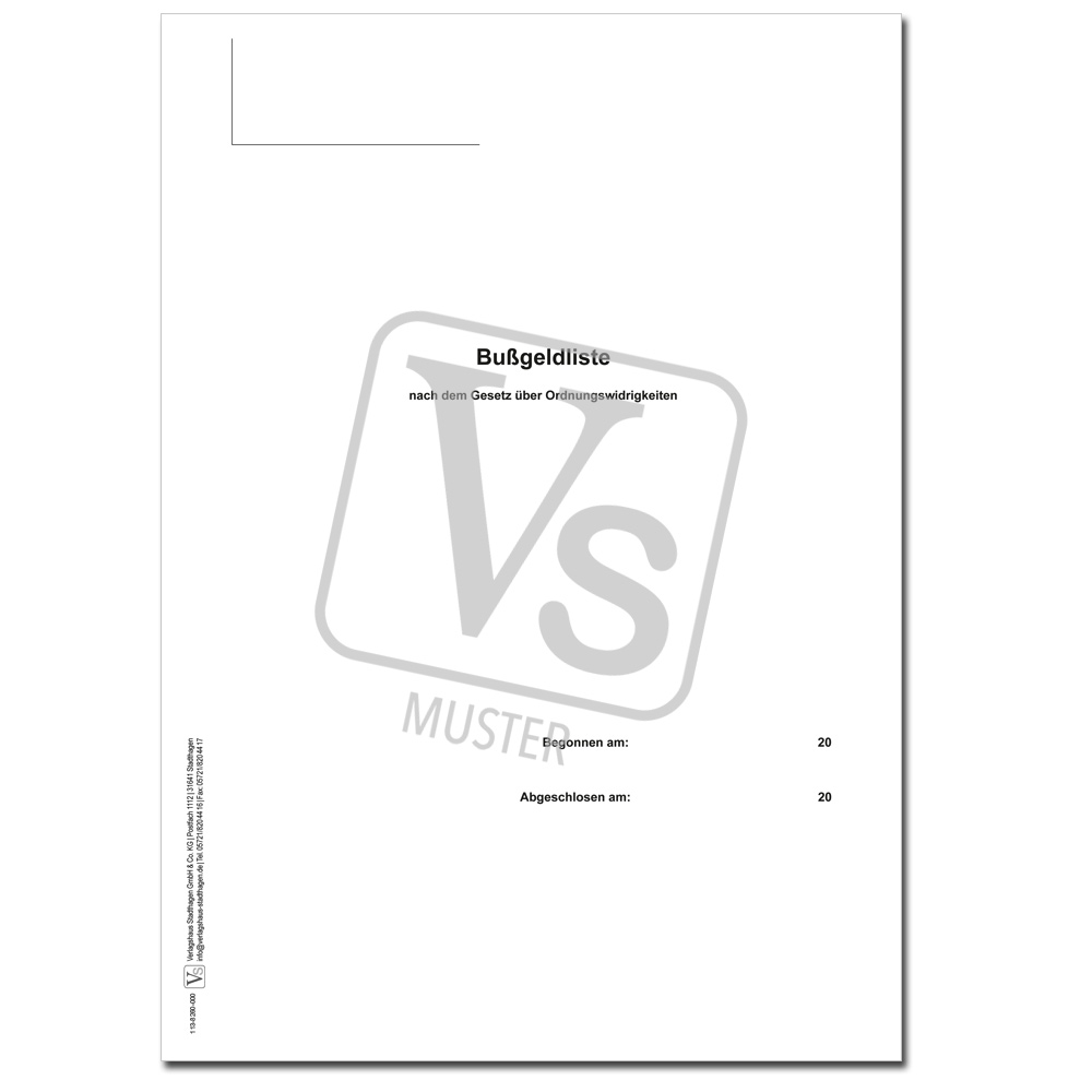 Bußgeldliste