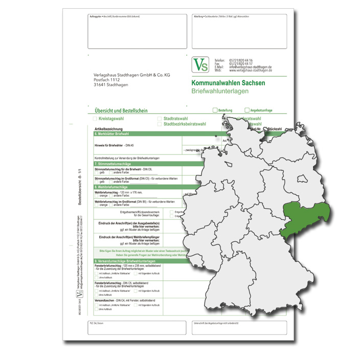 Bestellschein zu den Direktwahlen für Briefwahlunterlagen
