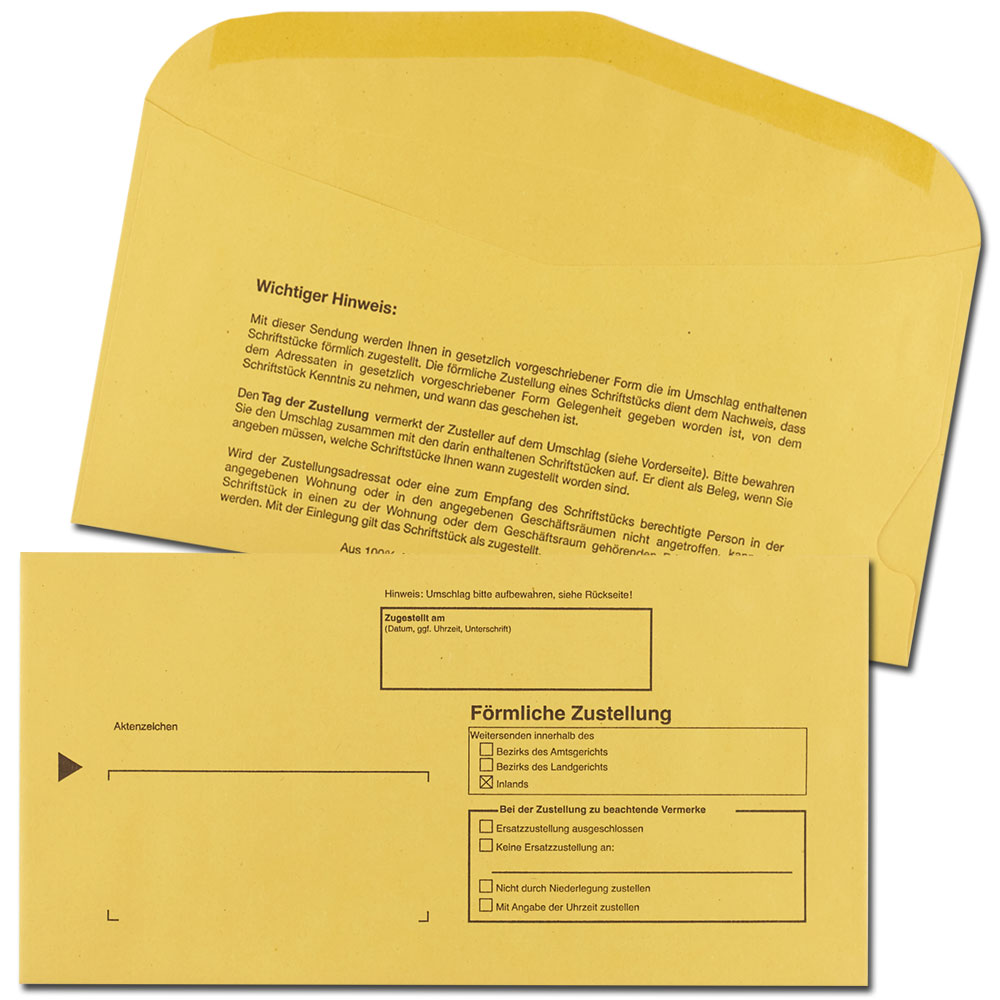 Zustellungsumschlag Z705 innerer Umschlag (100 Stk.)