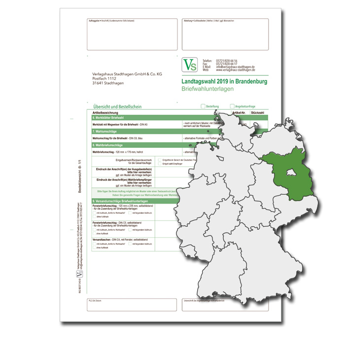 Bestellschein zur Landtagswahl für Briefwahlunterlagen