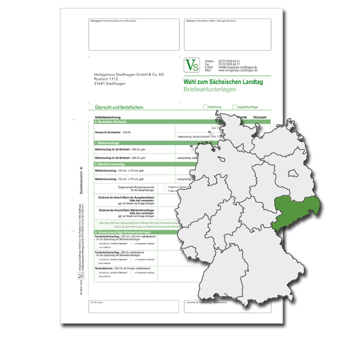 Bestellschein zur Landtagswahl für Briefwahlunterlagen