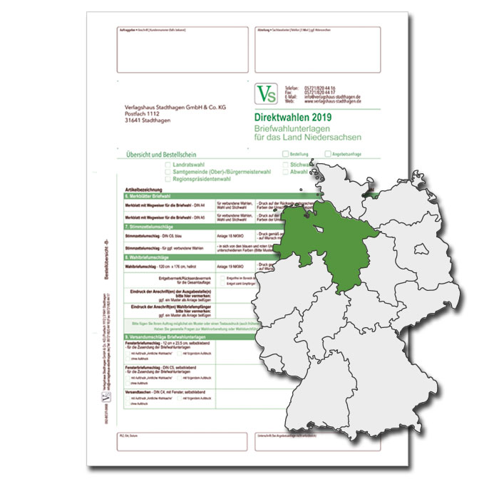 Bestellschein zu den Direktwahlen für Briefwahlunterlagen