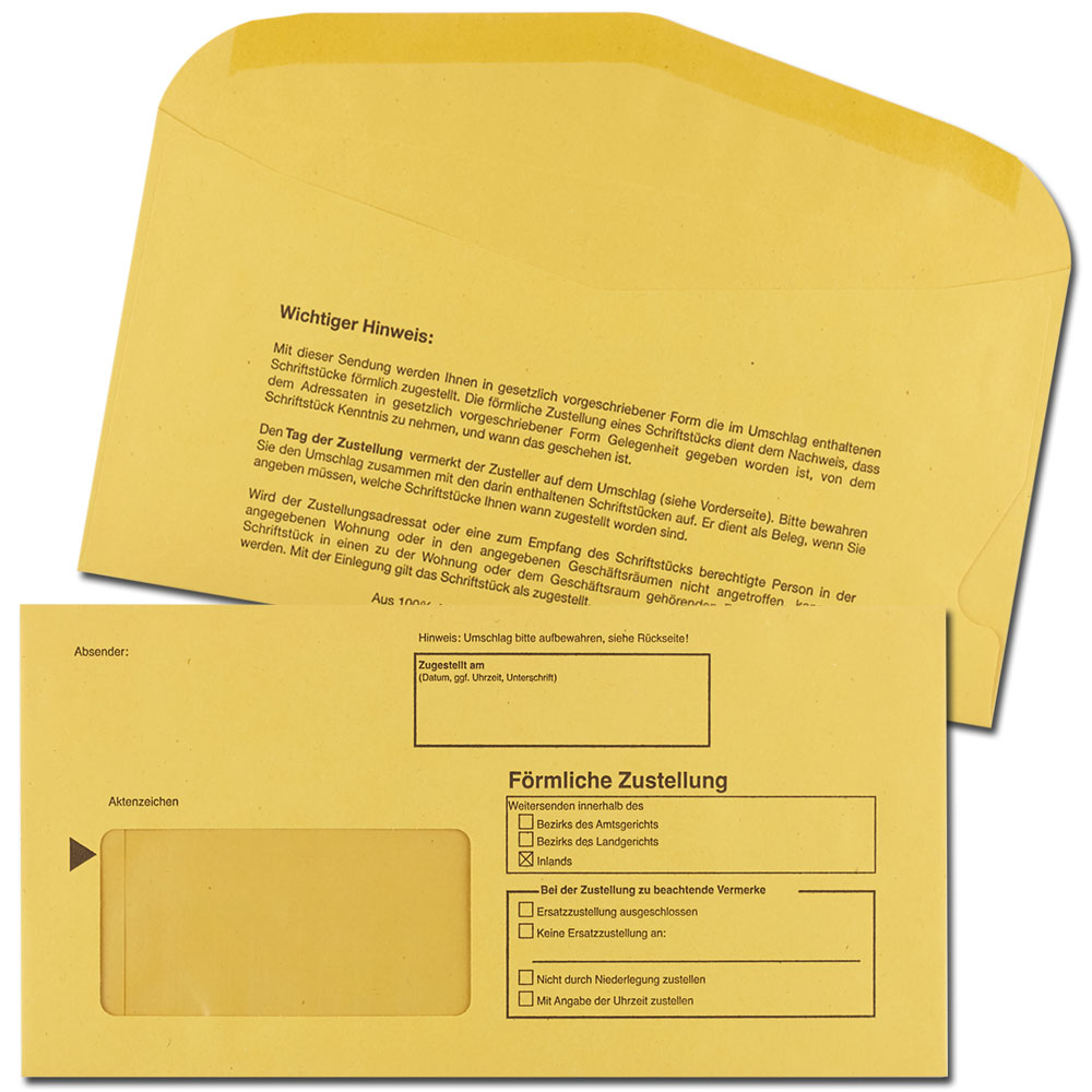Zustellungsumschlag Z709 innerer Umschlag (100 Stk.)