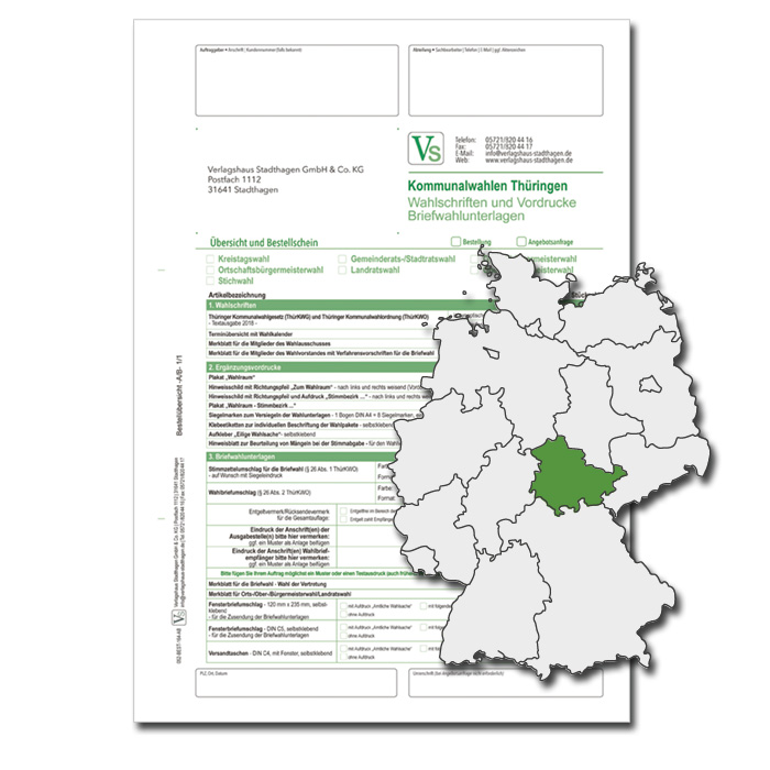 Bestellschein zur Landtagswahl für Wahlschriften & Vordrucke